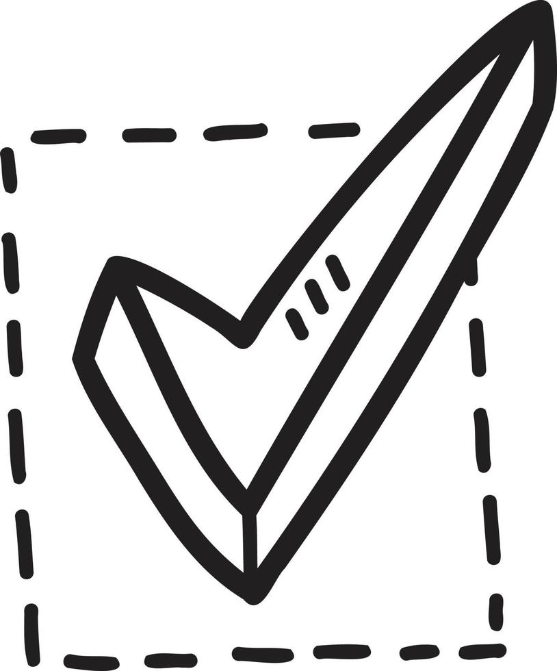 Hand Drawn check mark illustration vector