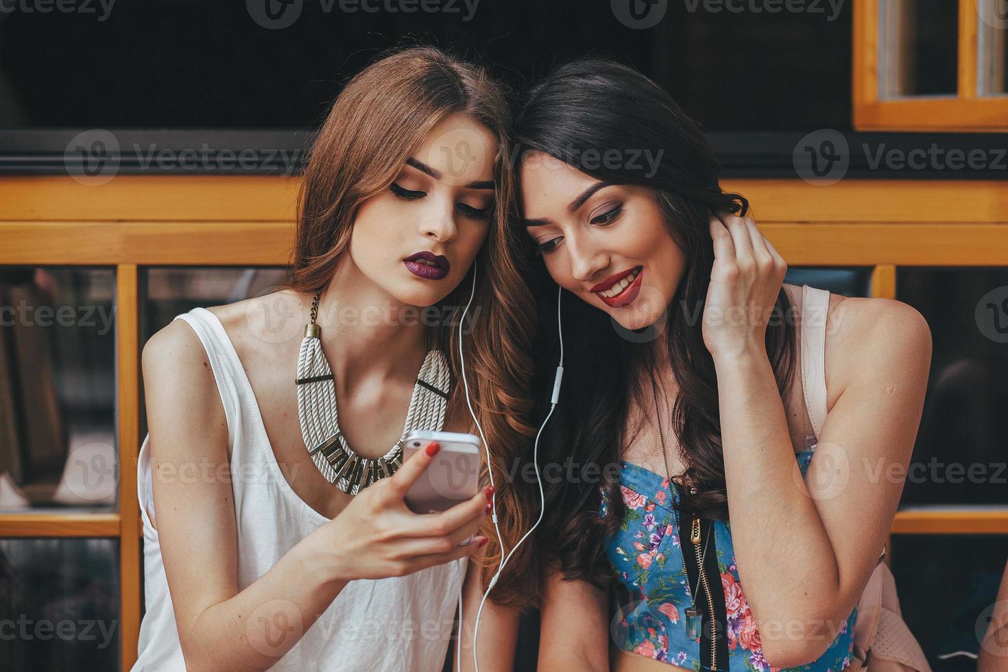 Two young beautiful photo