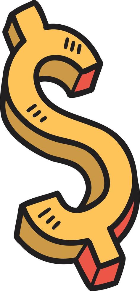 Hand Drawn money symbol illustration vector