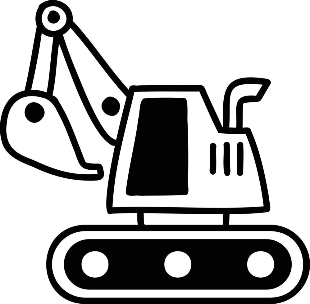 Hand Drawn Excavator illustration vector