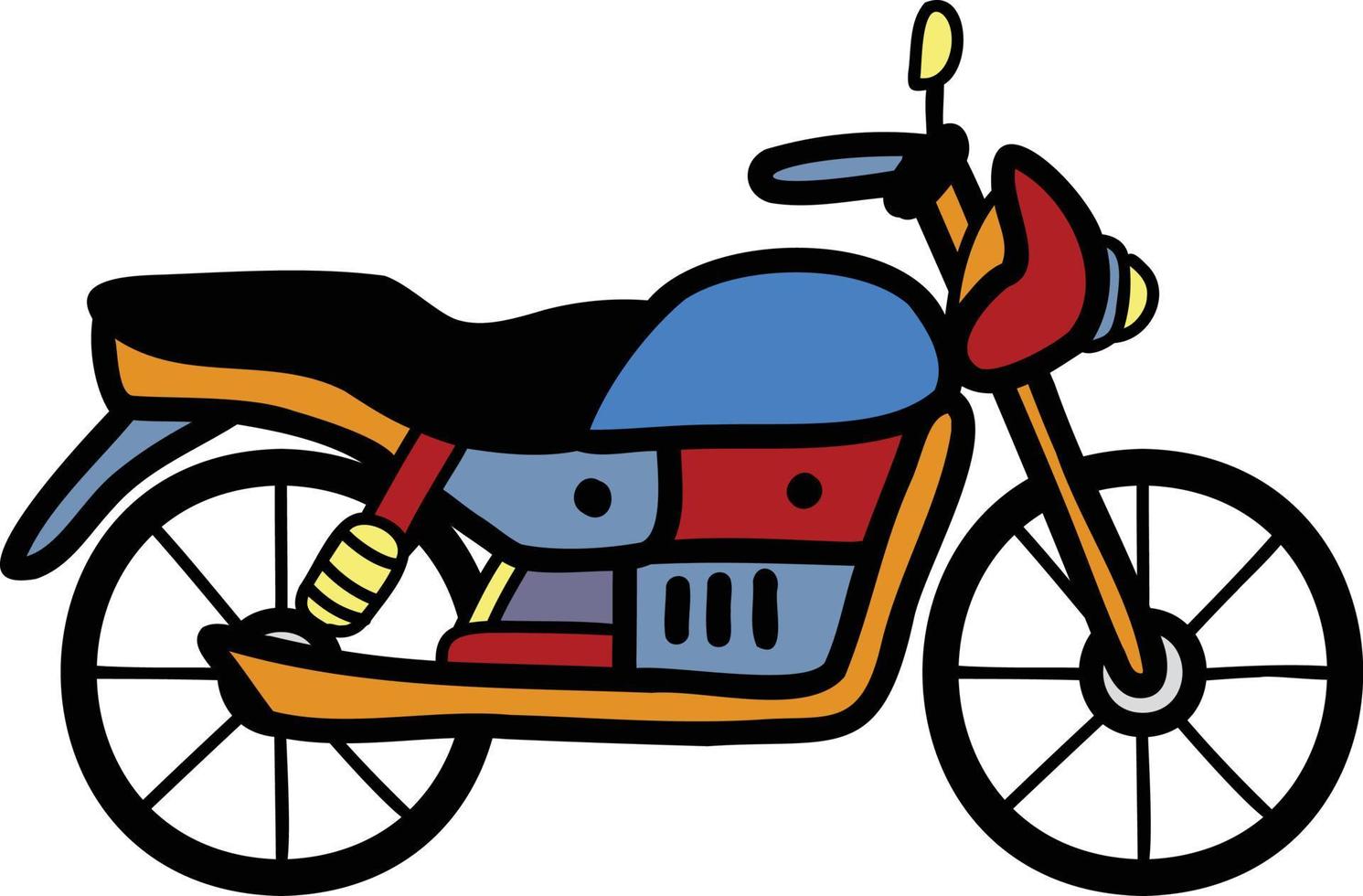 Hand Drawn vintage motorcycle illustration vector