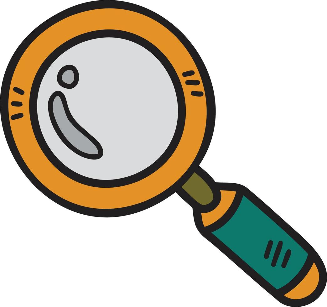 Hand Drawn magnifying glass illustration vector