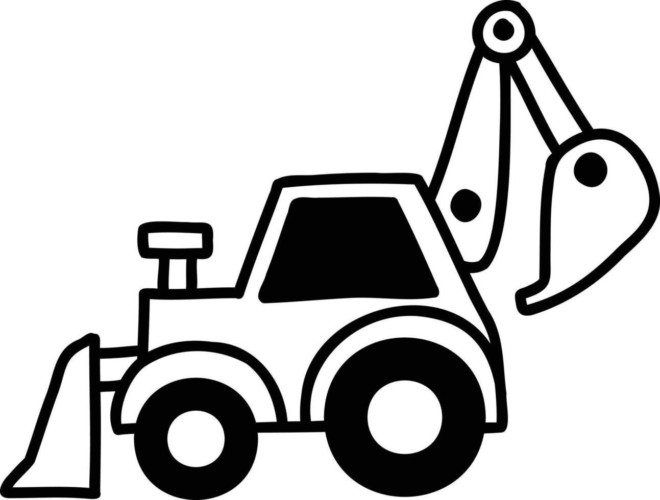 Hand Drawn tractor illustration vector