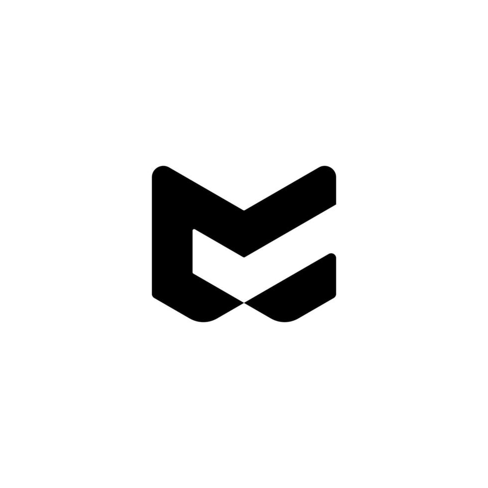 m mc carta logotipo diseño polígono monograma icono vector plantilla
