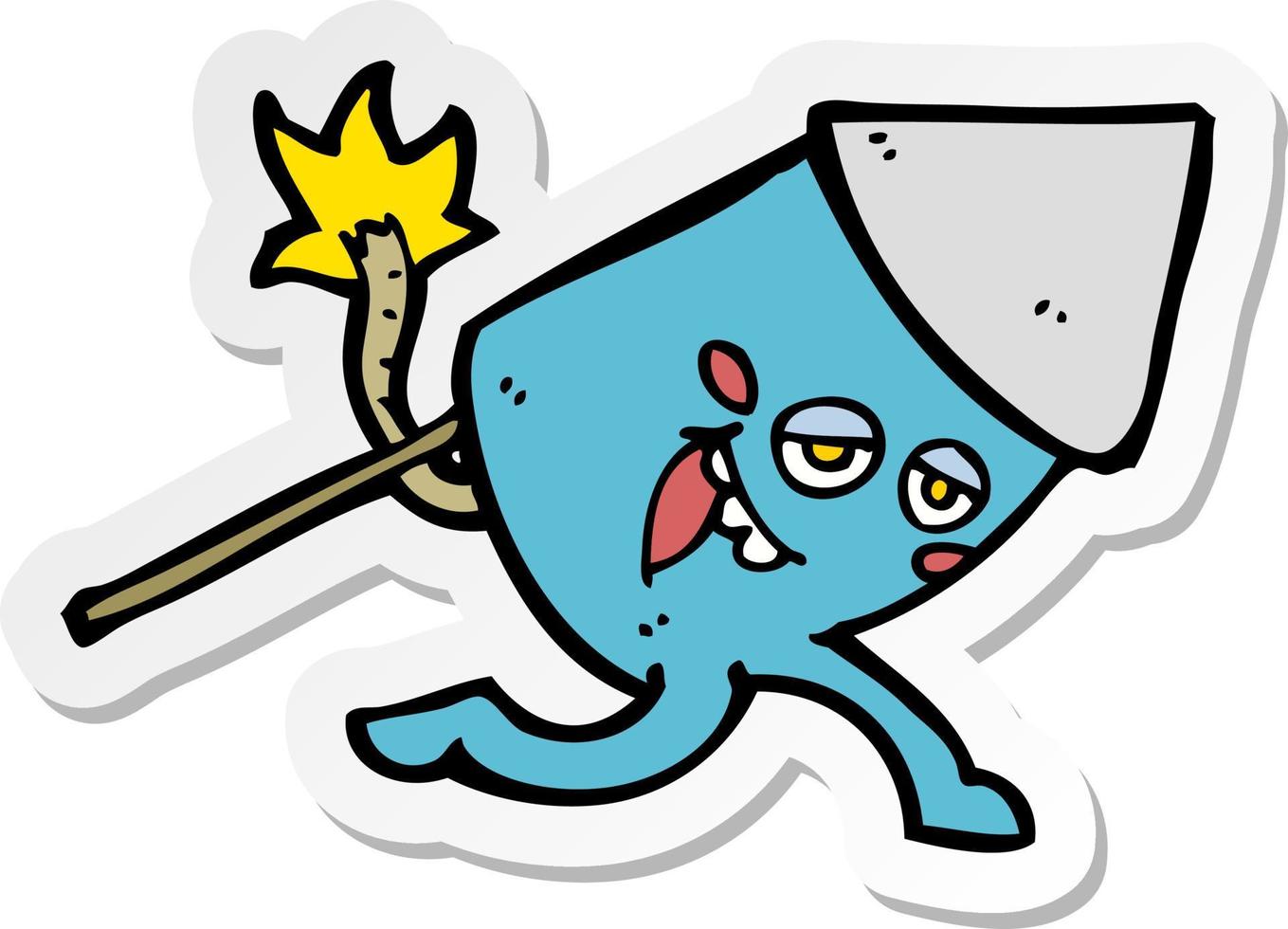 sticker of a cartoon funny firework character vector