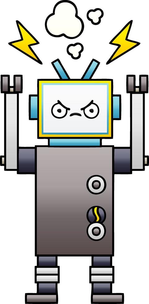 gradient shaded cartoon robot vector