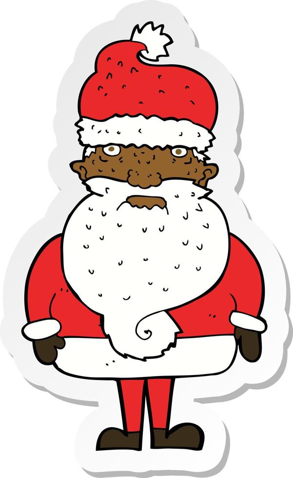 sticker of a cartoon santa claus vector