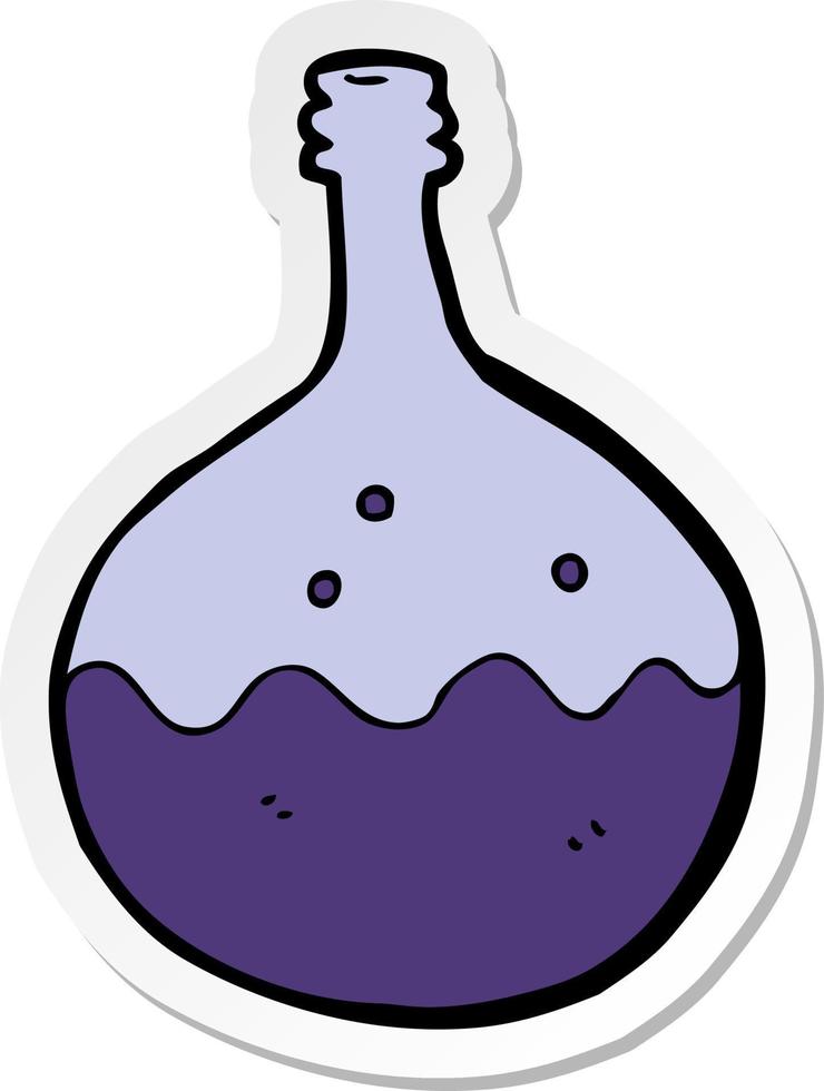 sticker of a cartoon bubbling chemicals vector