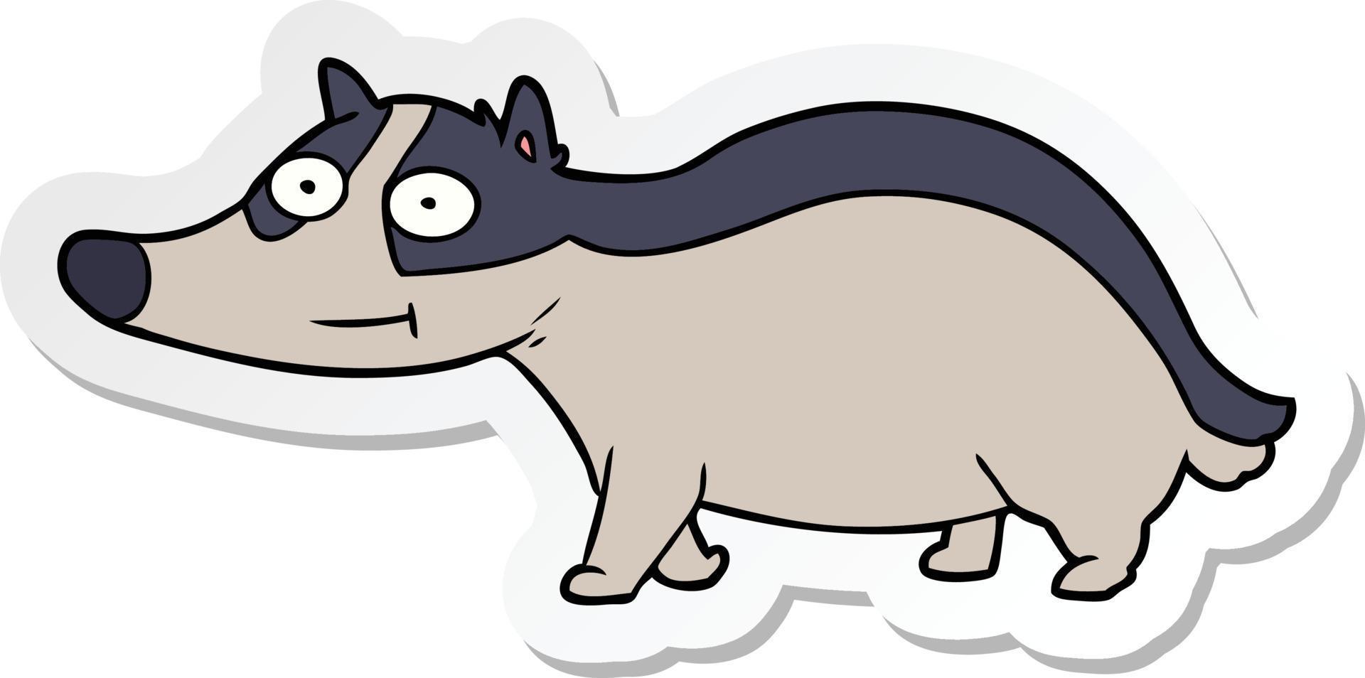 sticker of a cartoon friendly badger vector