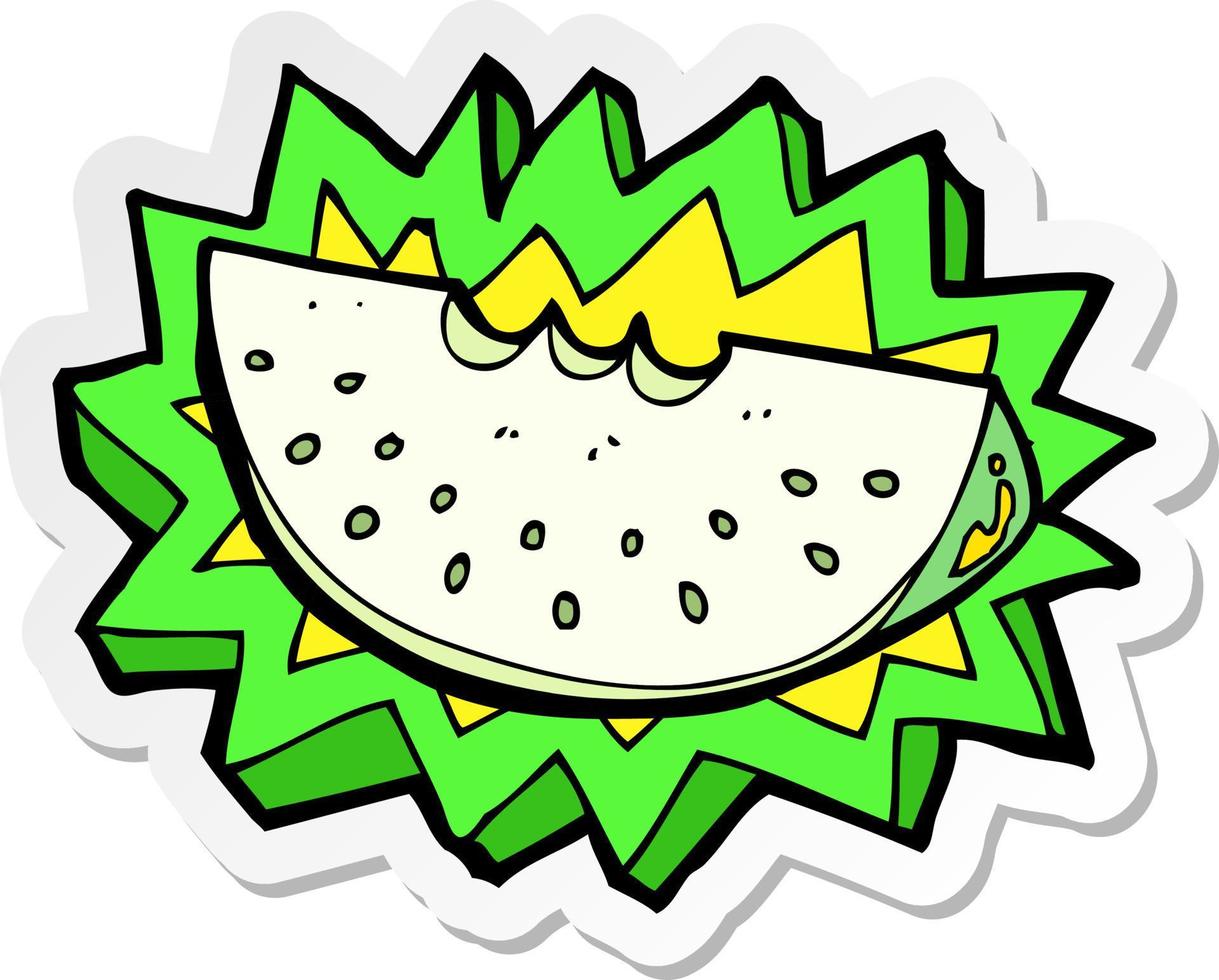sticker of a cartoon melon slice vector