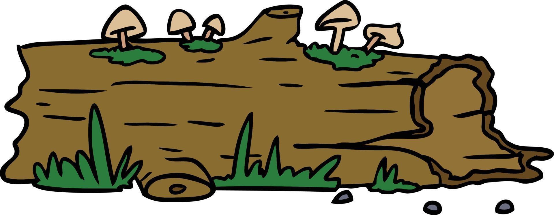 cartoon doodle of a tree log vector