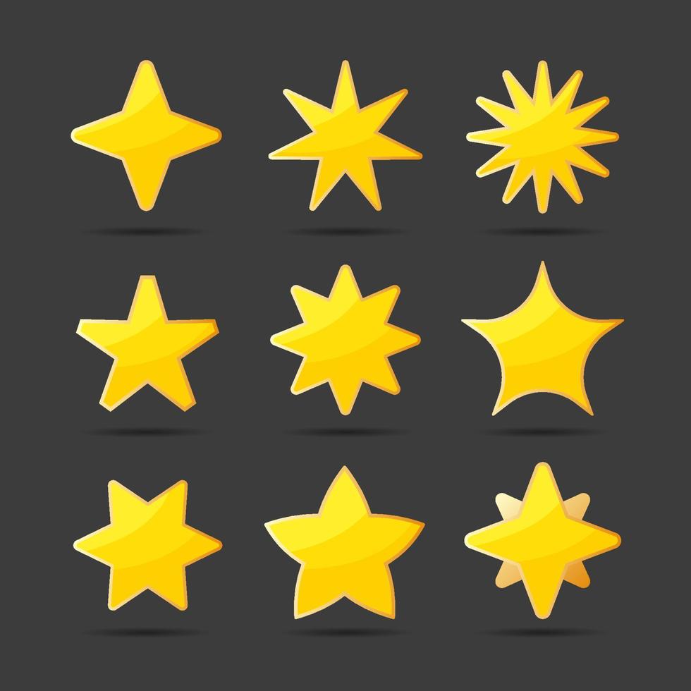 Golden Star Icons Set vector