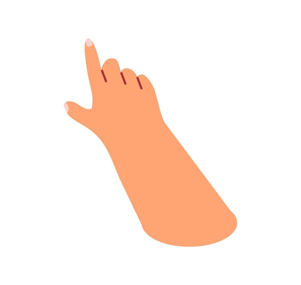 hand touching virtual screen vector