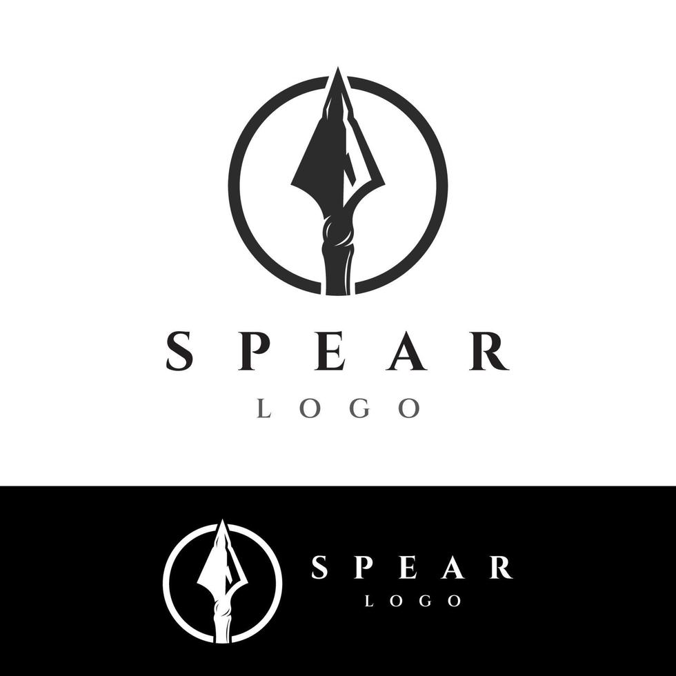 Traditional spear head and spear head logo template design for hunting Traditional spear head and spear head logo template design for hunting