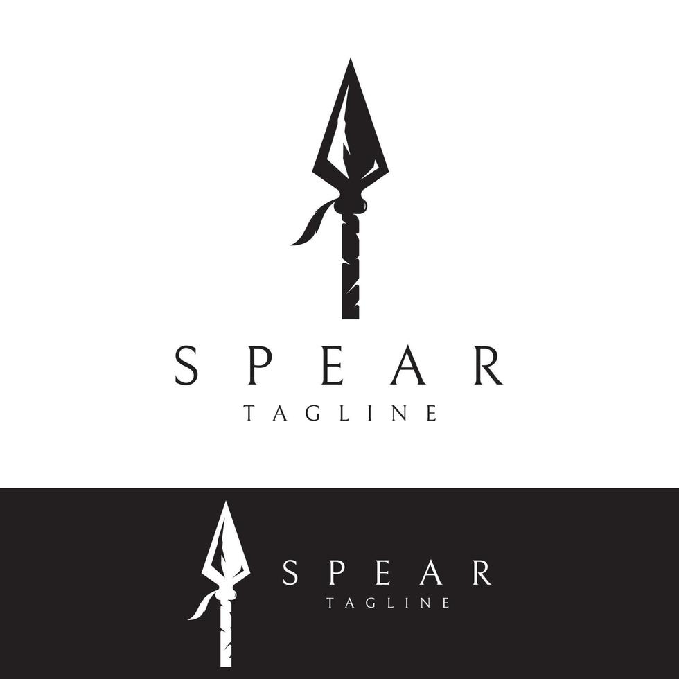 Traditional spear head and spear head logo template design for hunting. vector