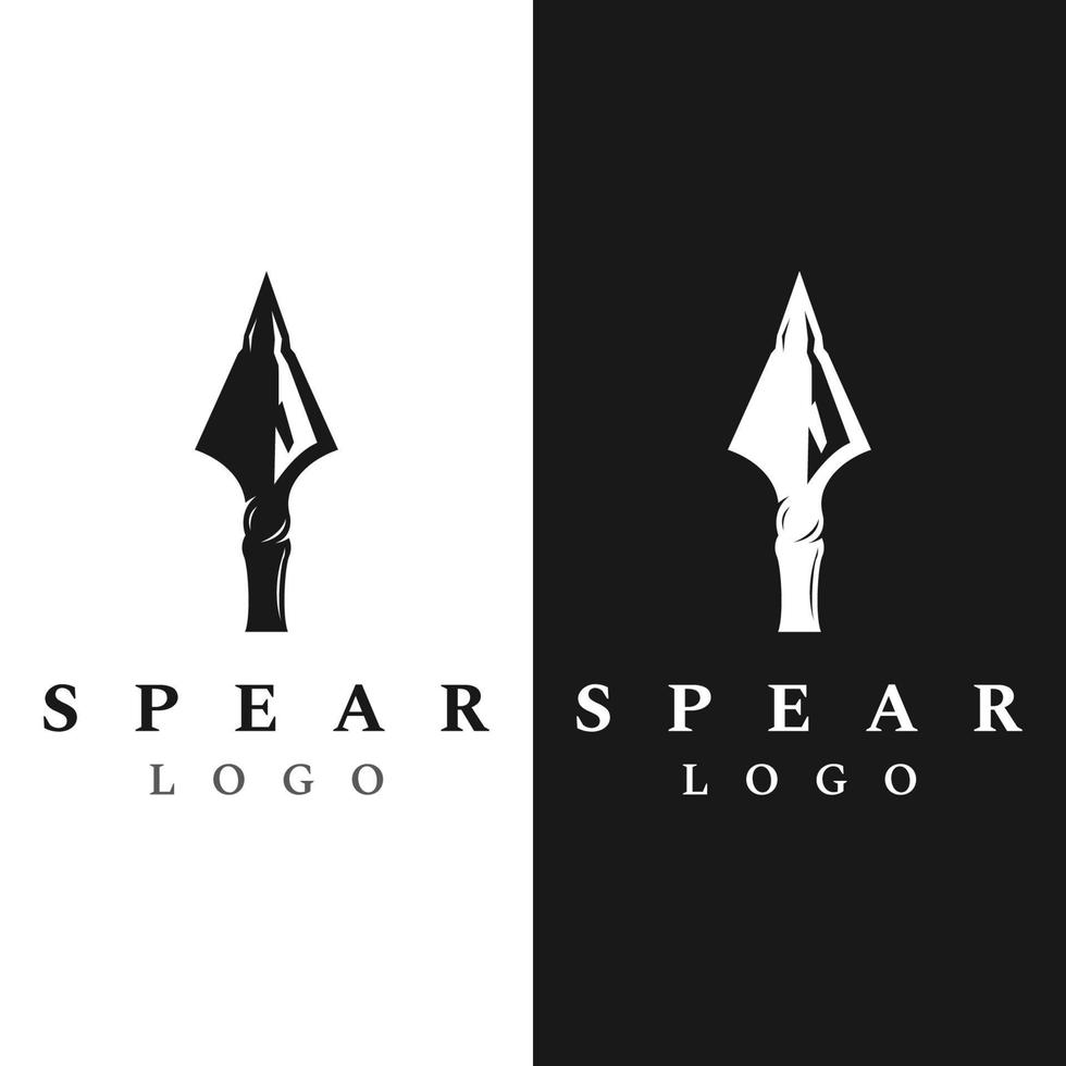 Traditional spear head and spear head logo template design for hunting. vector