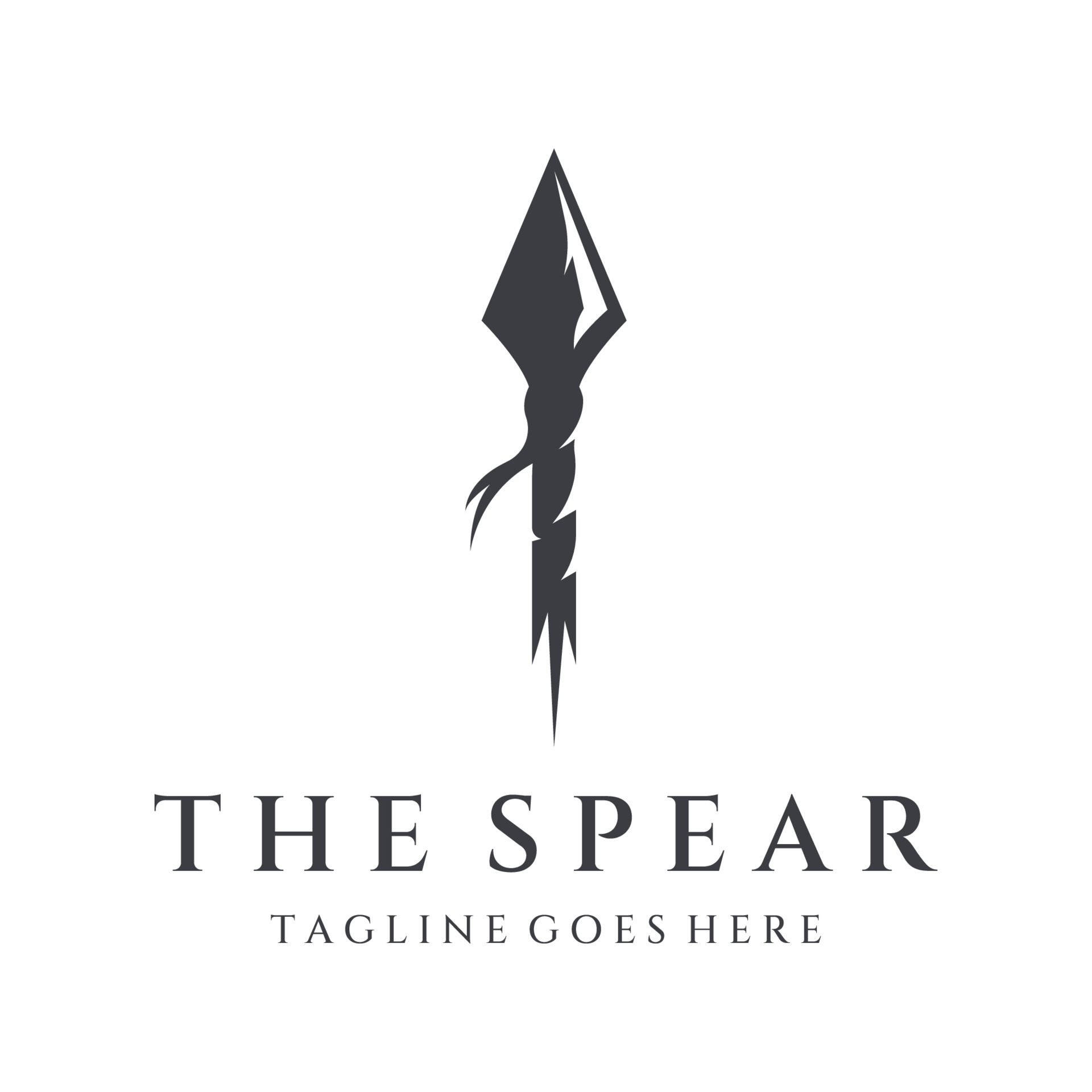 Traditional spear head and spear head logo template design for hunting Traditional spear head and spear head logo template design for hunting