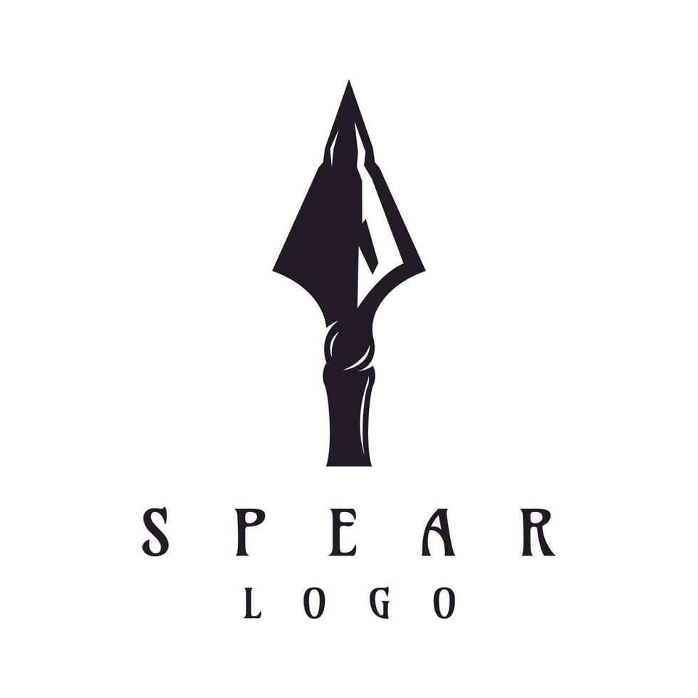 Traditional spear head and spear head logo template design for hunting. vector