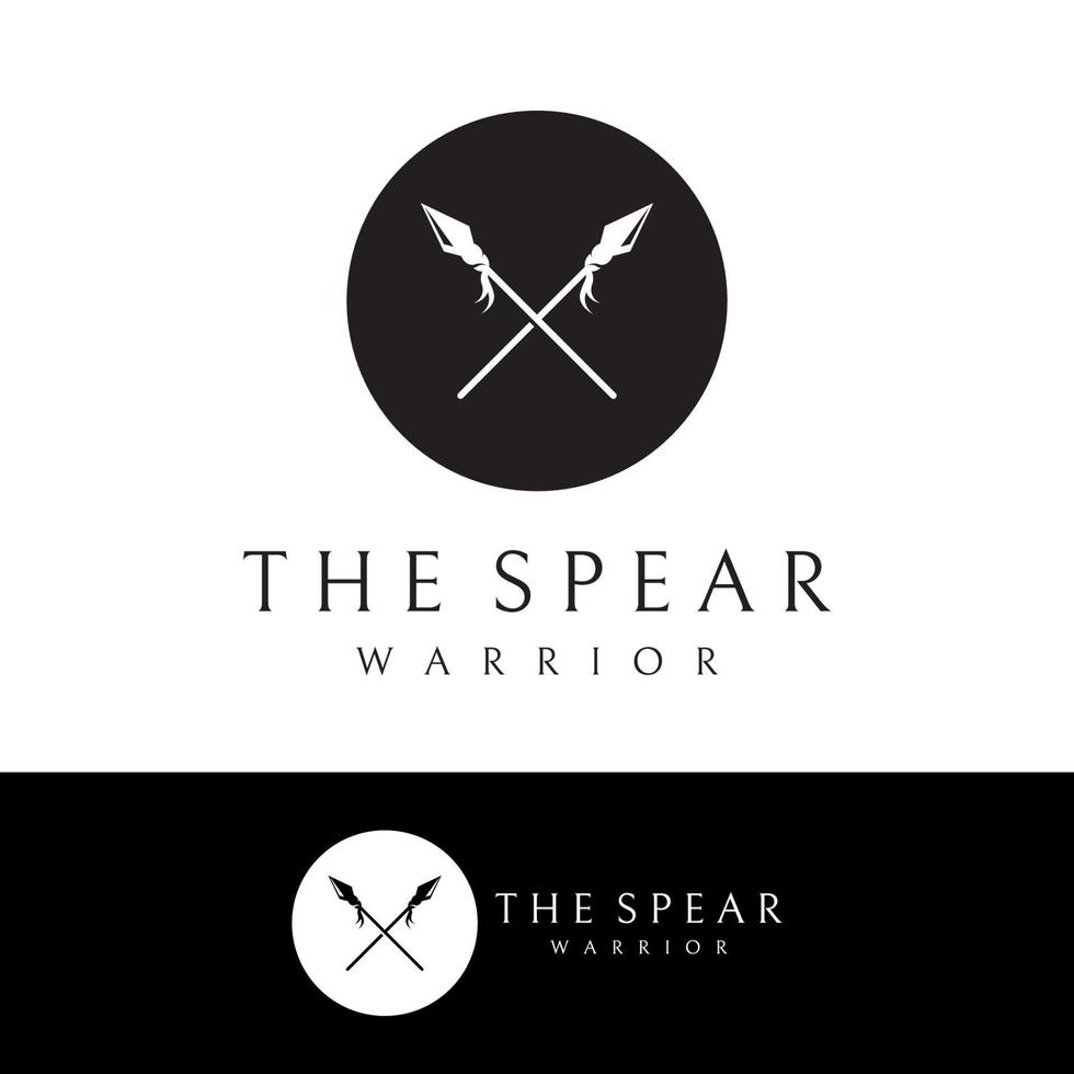 Traditional spear head and spear head logo template design for hunting. vector