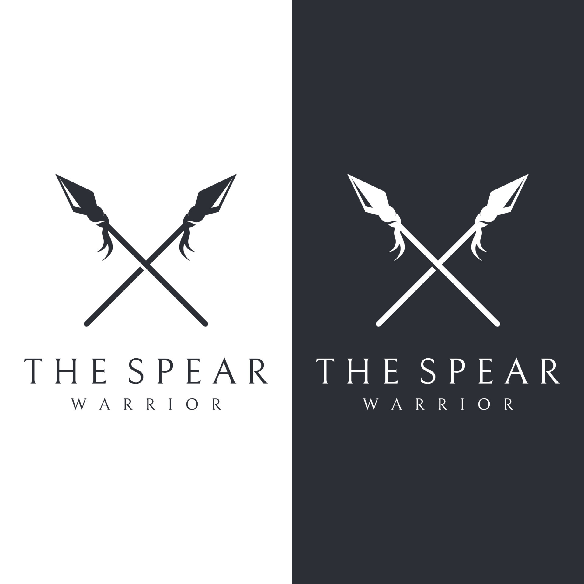 Traditional spear head and spear head logo template design for hunting Traditional spear head and spear head logo template design for hunting