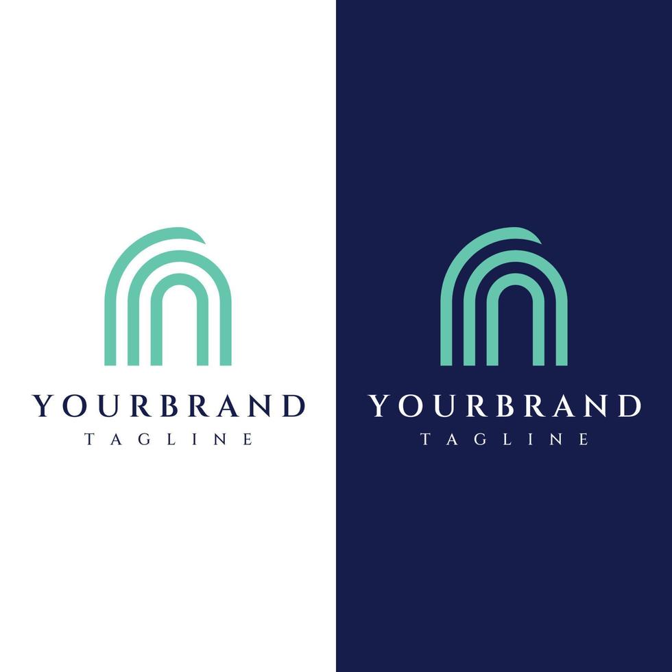 Simple open door abstract logo vector design, interior with geometric shapes or monogram.For building construction, business.property and company.