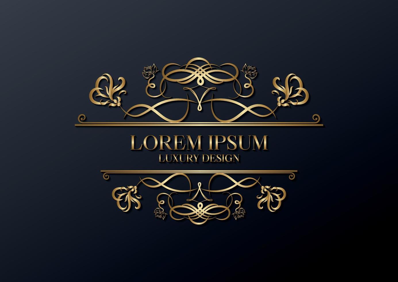 Luxury golden template design. Gold mockup vector illustration