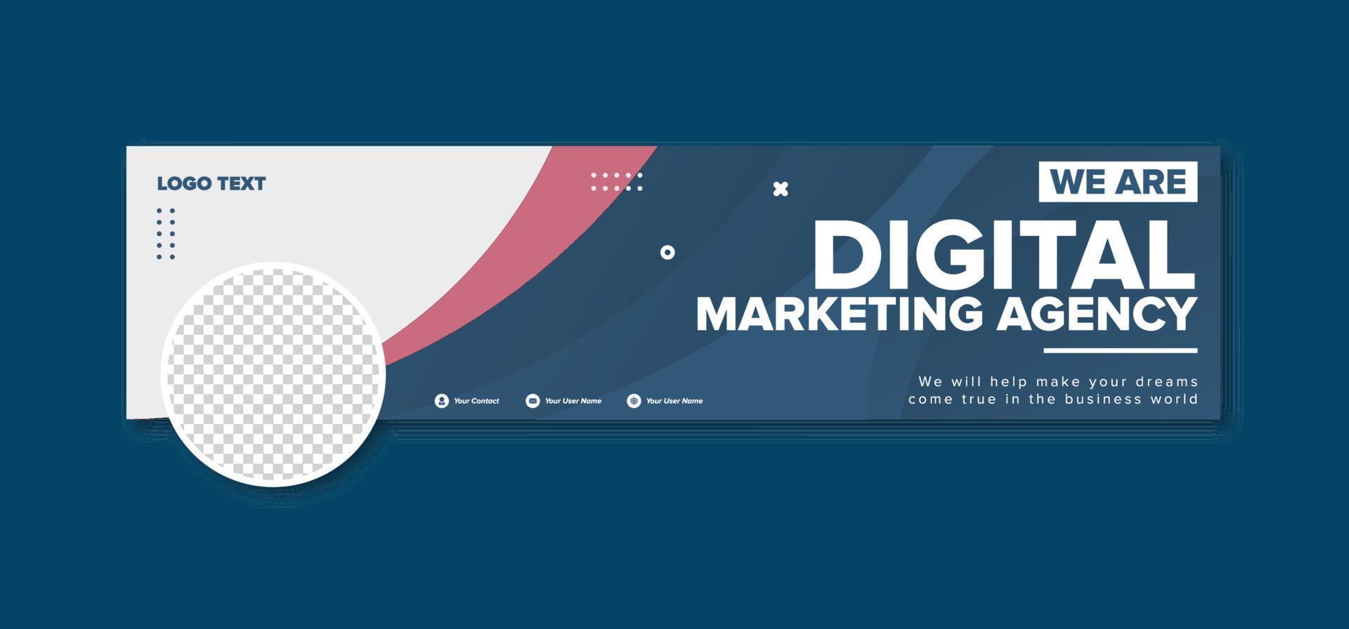 banner de diseño de marketing digital publicación en redes sociales vector