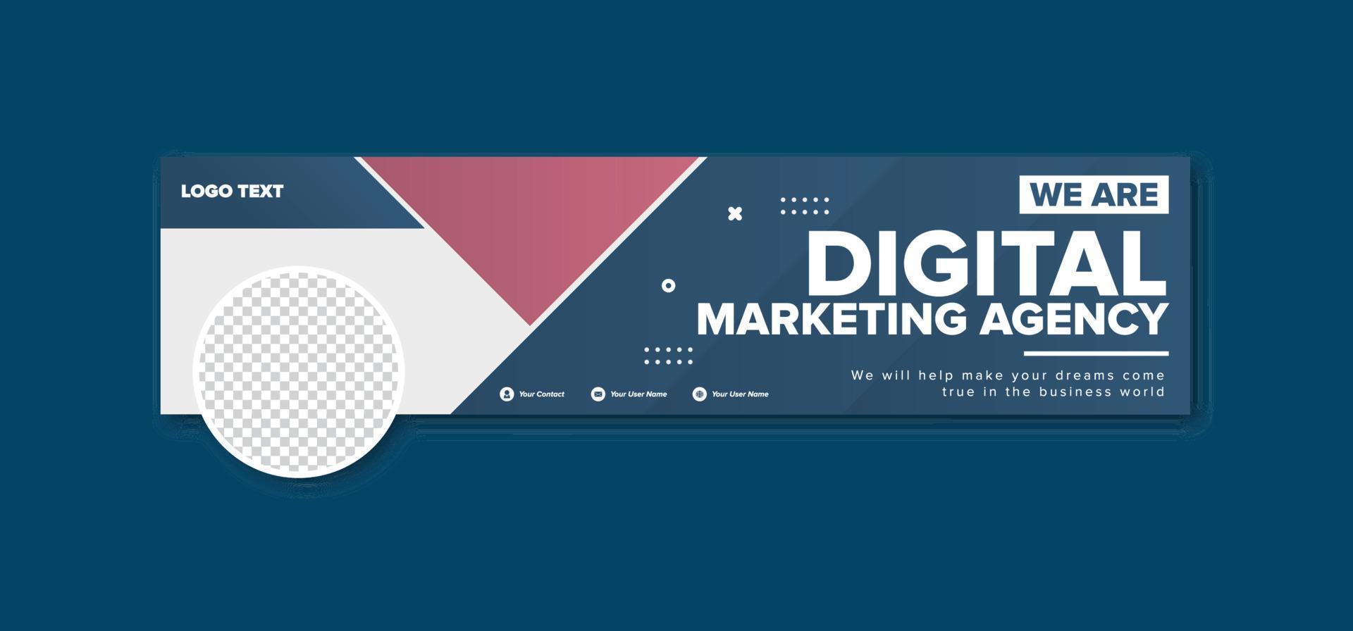 banner de diseño de marketing digital portada de redes sociales vector