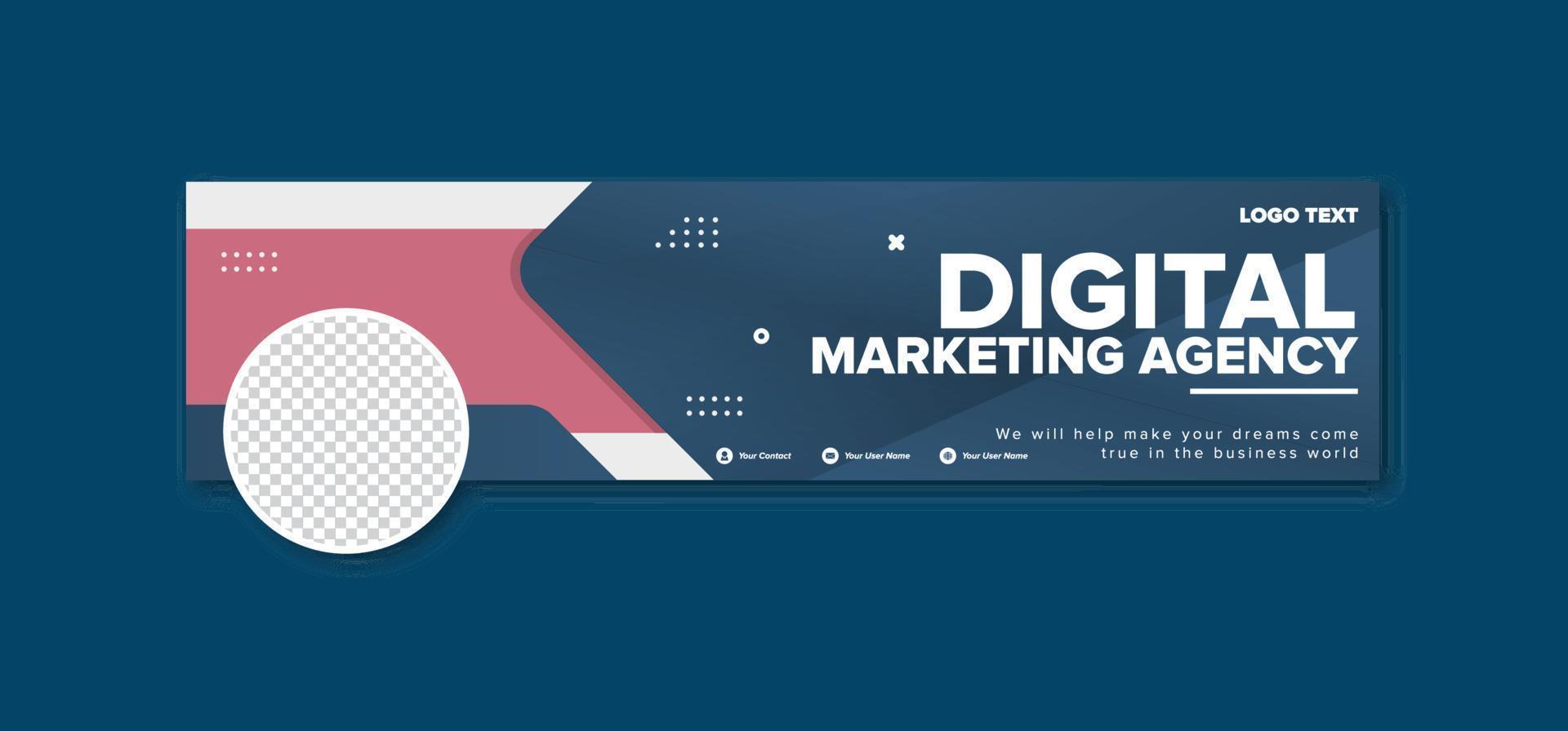 banner de diseño de marketing digital publicación en redes sociales vector