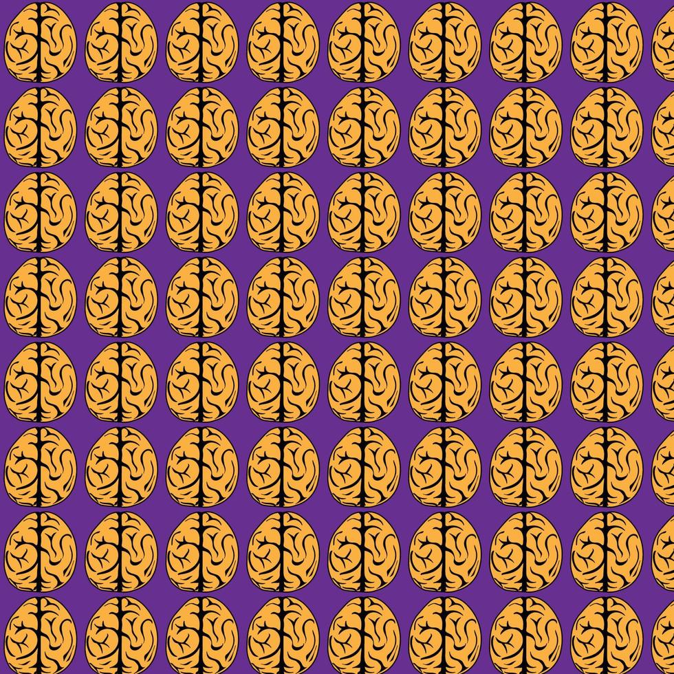 fondo de patrón de cerebro de dibujos animados transparente vector