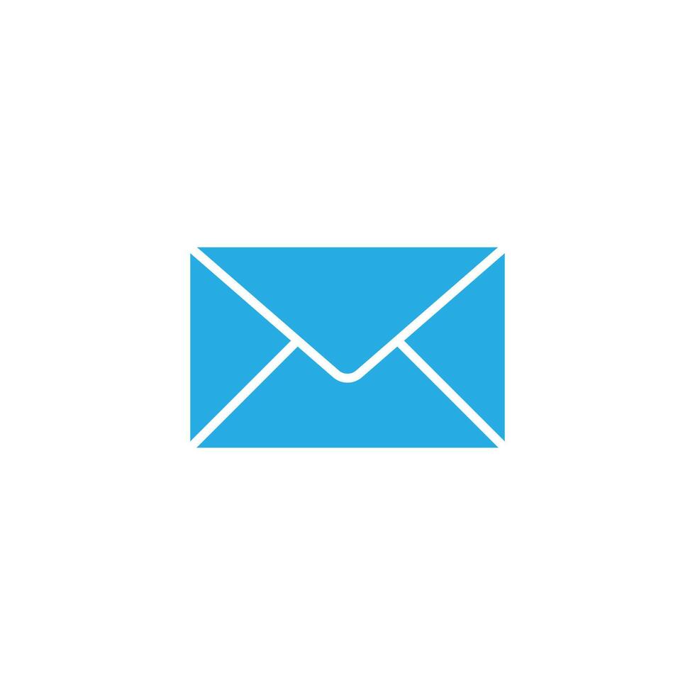 eps10 icono sólido abstracto de correo electrónico vectorial azul aislado sobre fondo blanco. símbolo de servicios de correo de sobres en un estilo moderno y plano simple para el diseño de su sitio web, logotipo y aplicación móvil vector