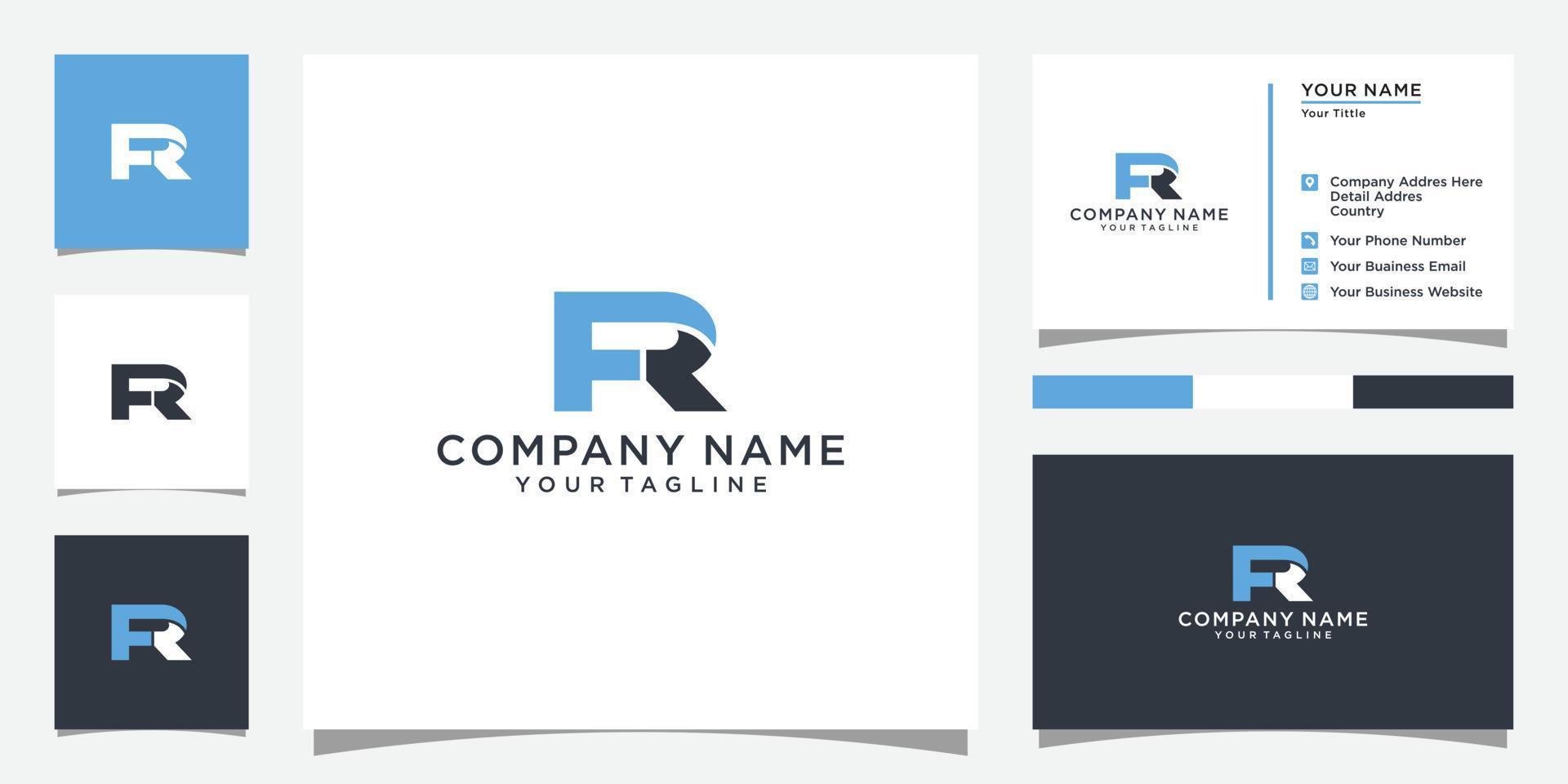 FR of RF initial letter logo design vector. vector