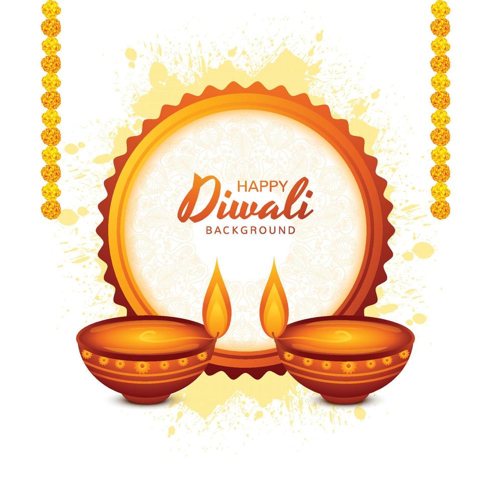 hermosa tarjeta de felicitación para el fondo de vacaciones del festival diwali vector