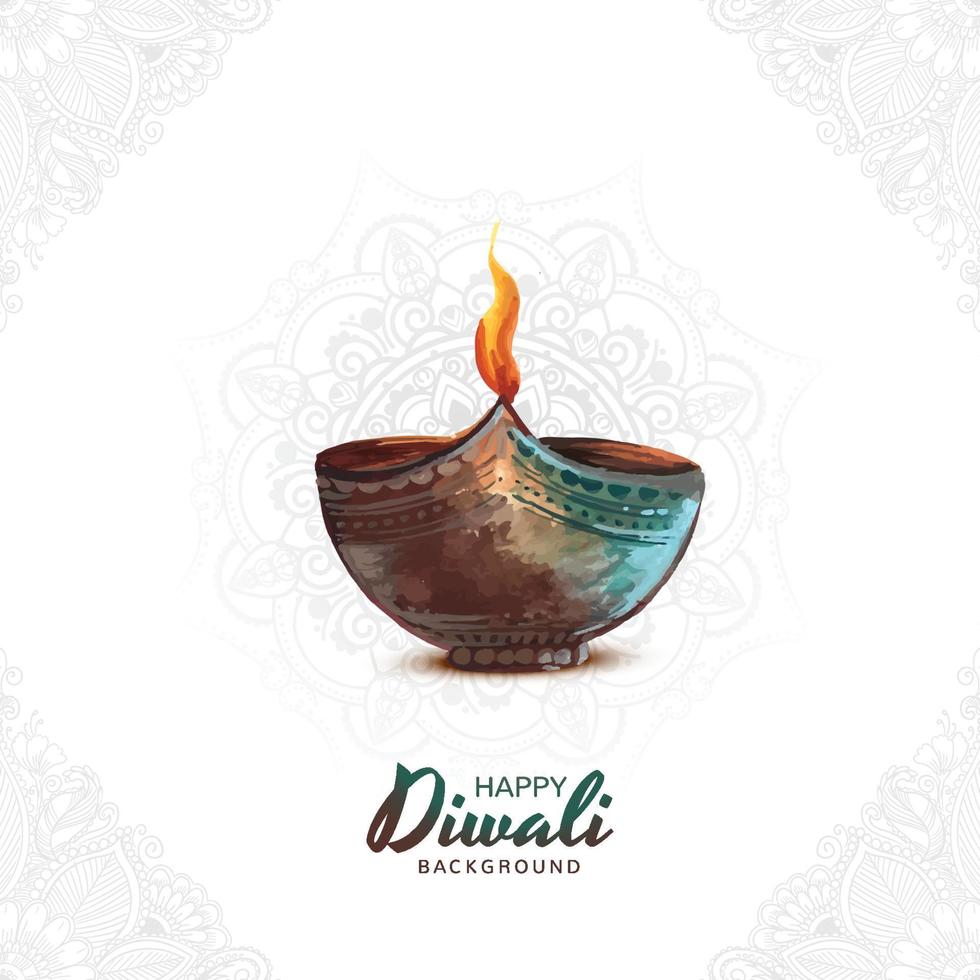 Happy diwali holiday background for light festival design vector