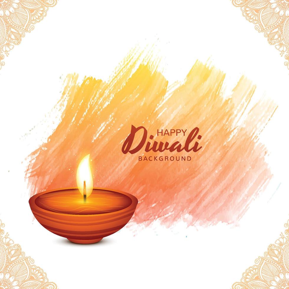 fondo de tarjeta de lámparas de diwali festival religioso indio vector