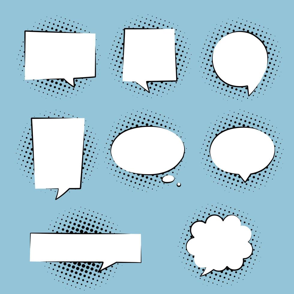 collection set of blank hand drawn speech bubble balloon with quotation marks, think speak talk whisper text box, flat vector illustration design isolated
