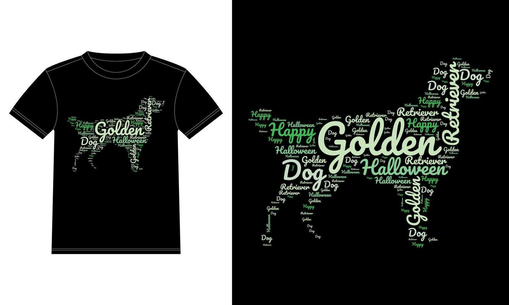 golden retriever perro feliz halloween tipografía camiseta vector