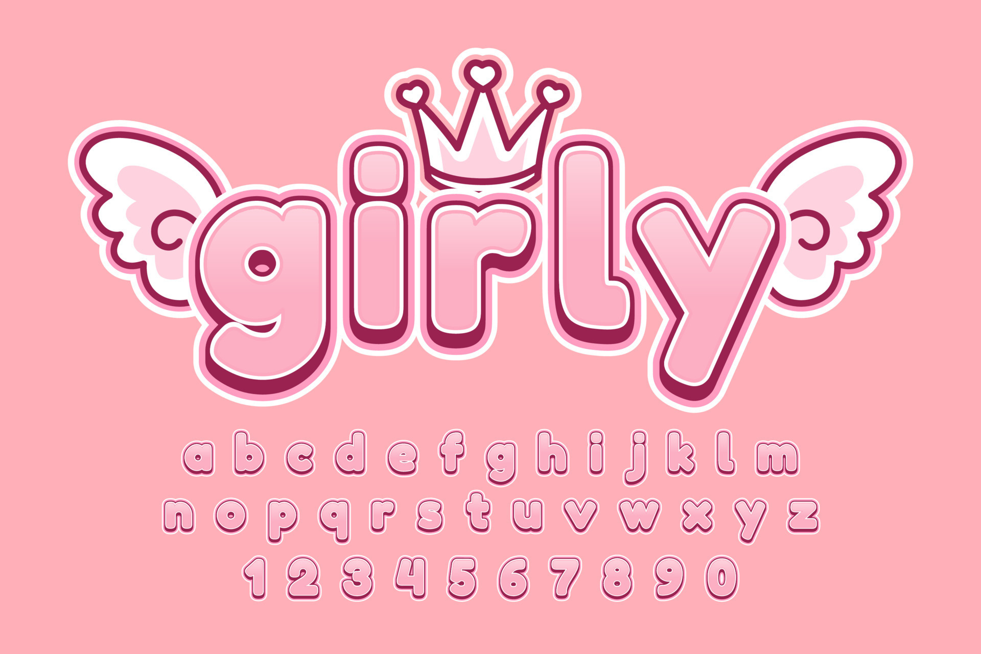 decorative girly Font and Alphabet vector 11747630 Vector Art at Vecteezy