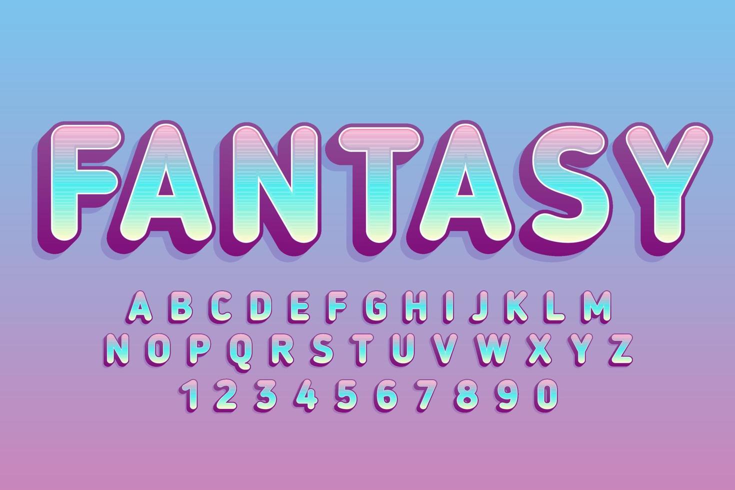 decorative fantasy alphabet text effect vector