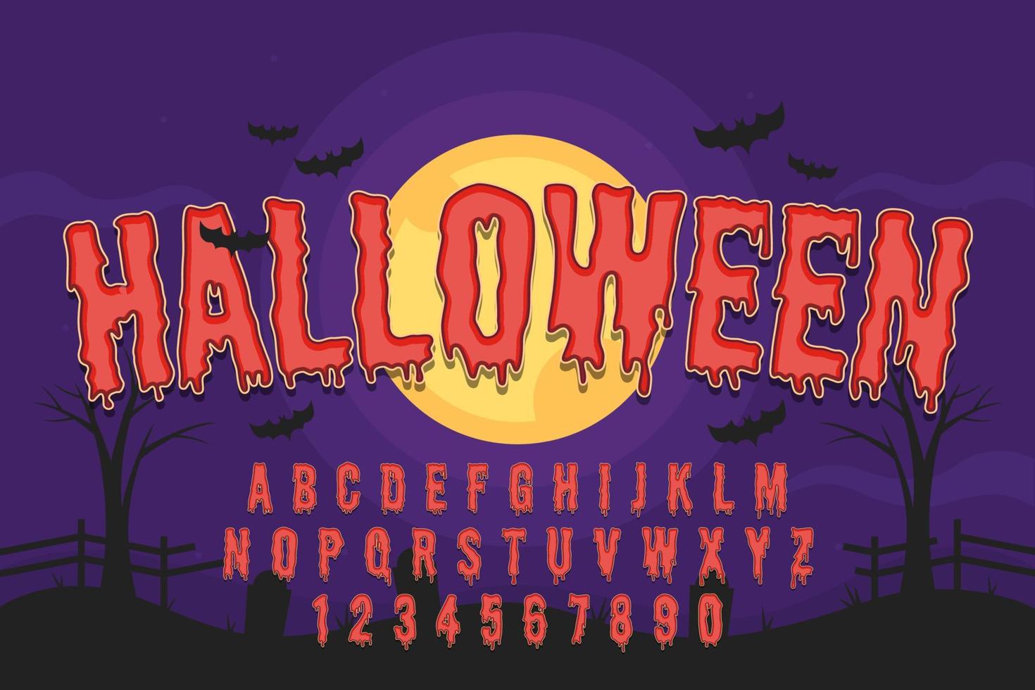 decorative halloween Font and Alphabet vector