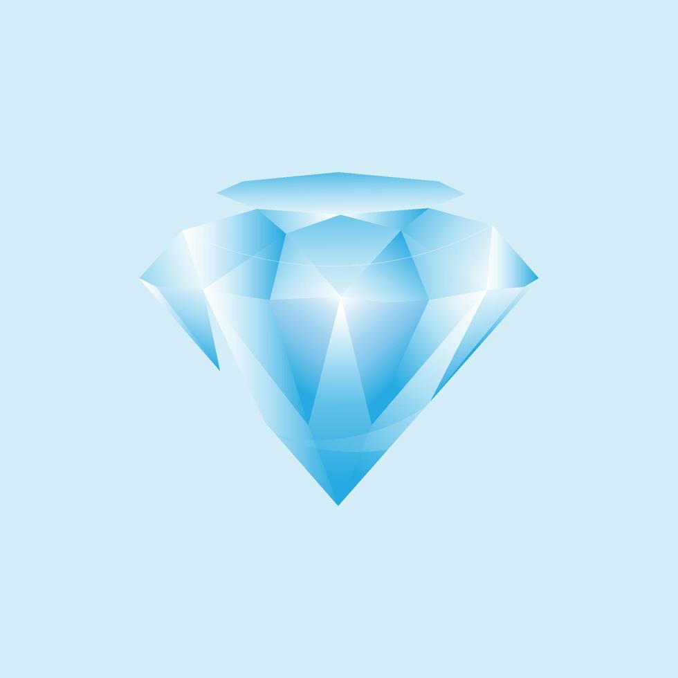 hermosa ilustración de diamante azul brillante vector