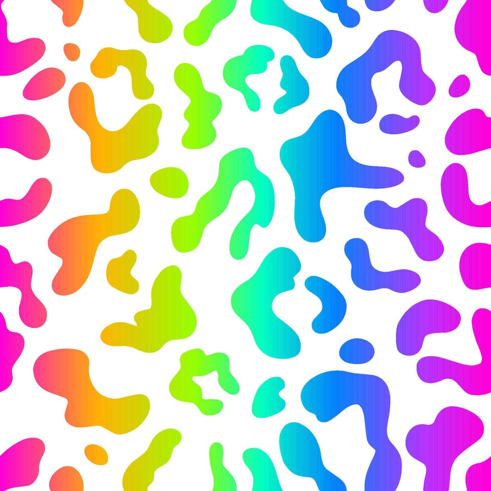 Square Rainbow leopard seamless pattern. Rainbow spots on a white
