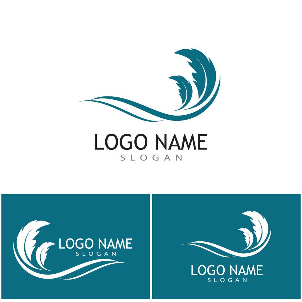 Feather ilustration logo vector template design