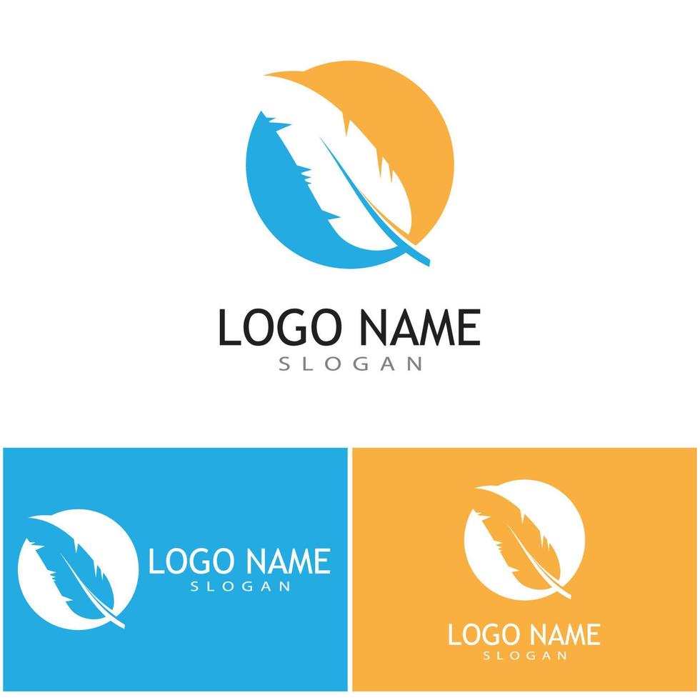 diseño de plantilla de vector de logotipo de ilustración de pluma