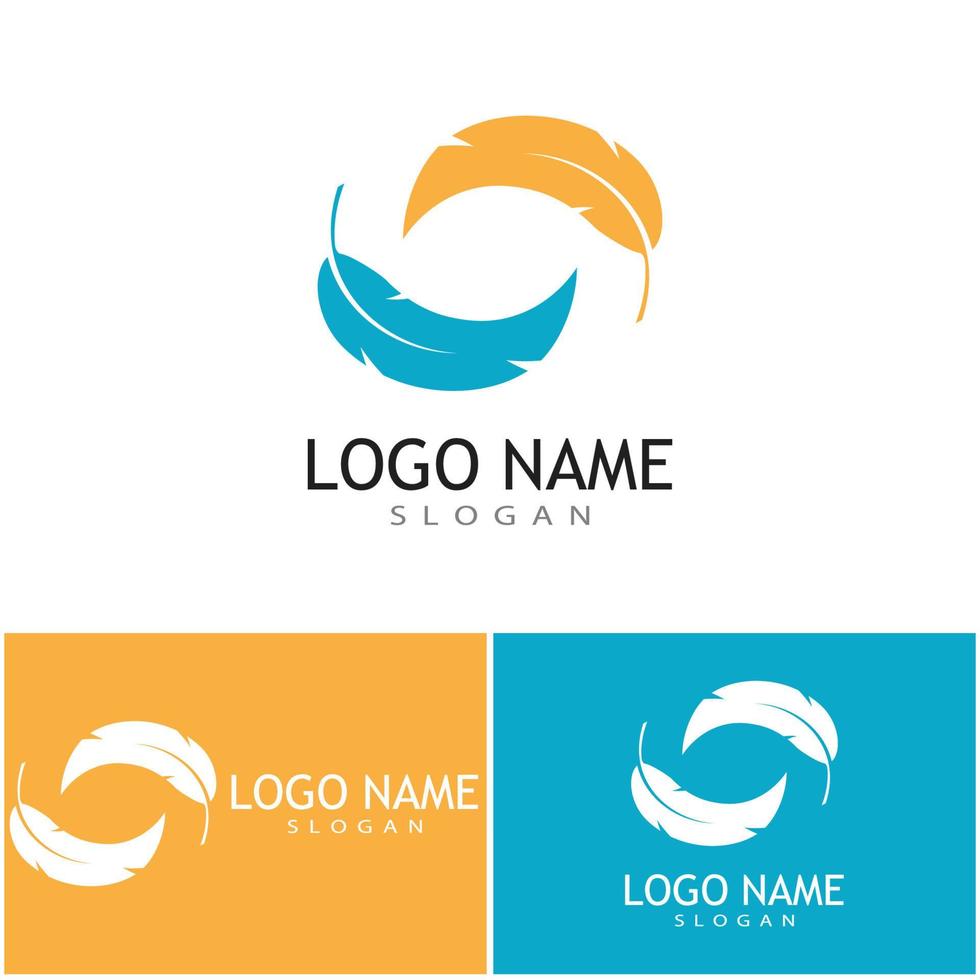 Feather ilustration logo vector template design