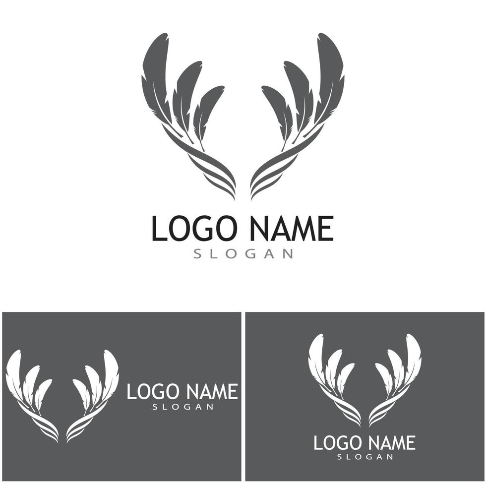 diseño de plantilla de vector de logotipo de ilustración de pluma
