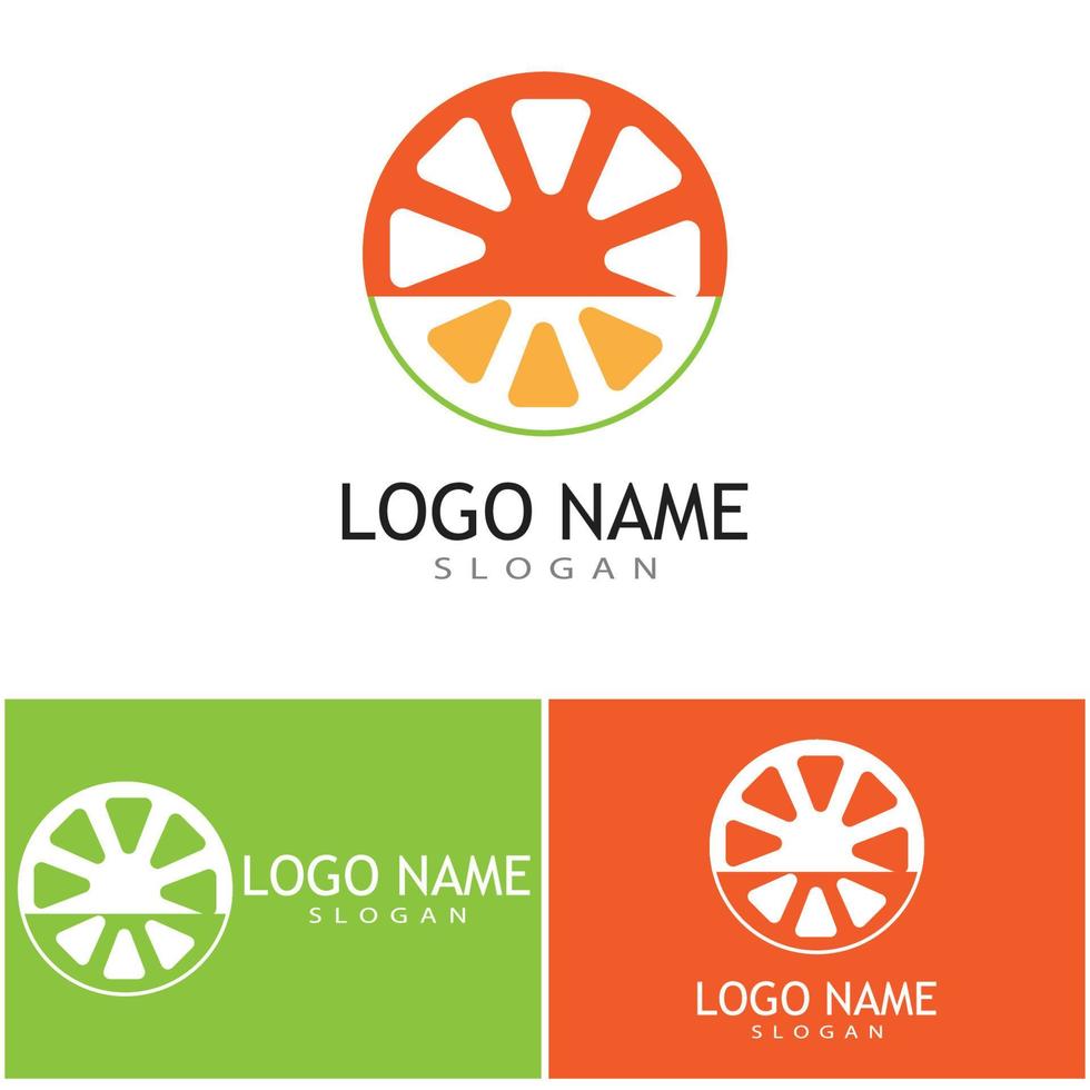 Diseño de ilustración de icono de vector de diseño de logotipo naranja