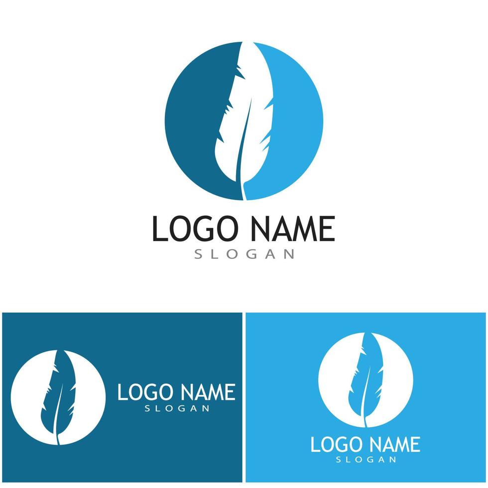 diseño de plantilla de vector de logotipo de ilustración de pluma