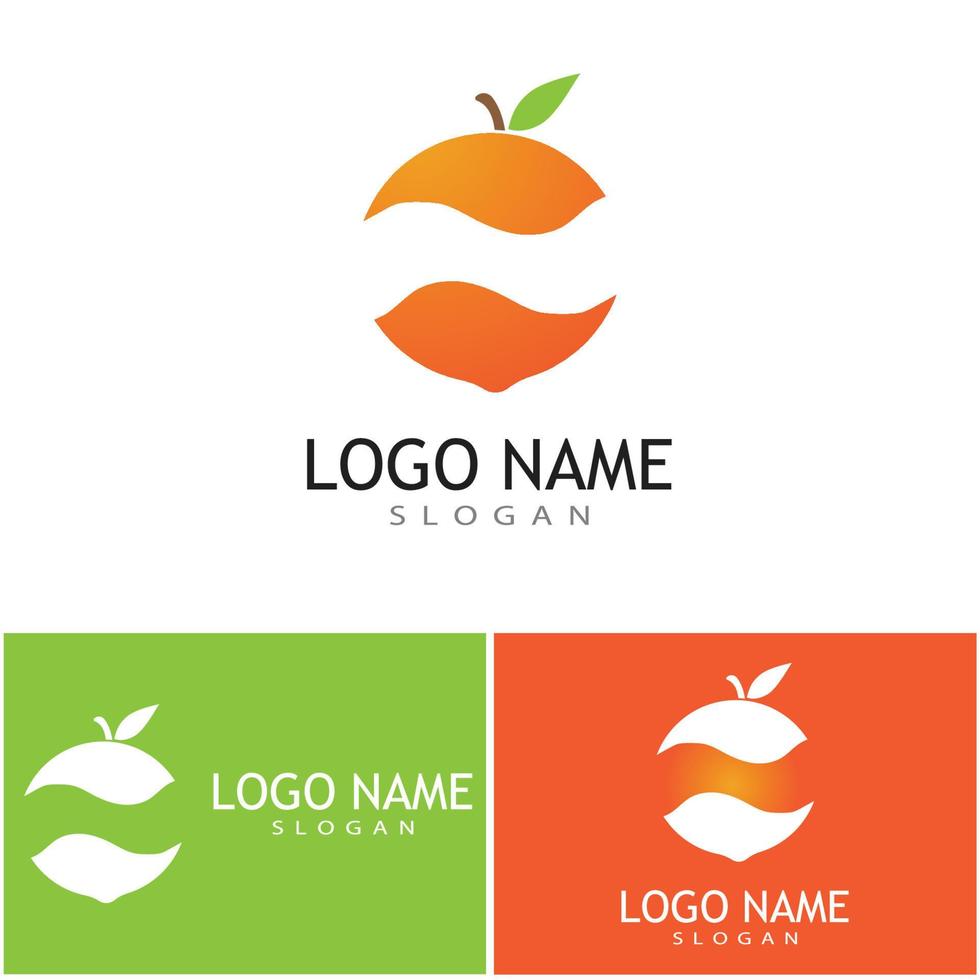 Diseño de ilustración de icono de vector de diseño de logotipo naranja