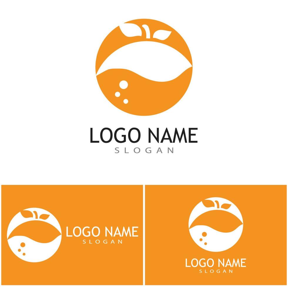 Diseño de ilustración de icono de vector de diseño de logotipo naranja